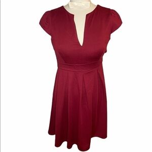 Yellow Star Cranberry Fit and Flare dress
